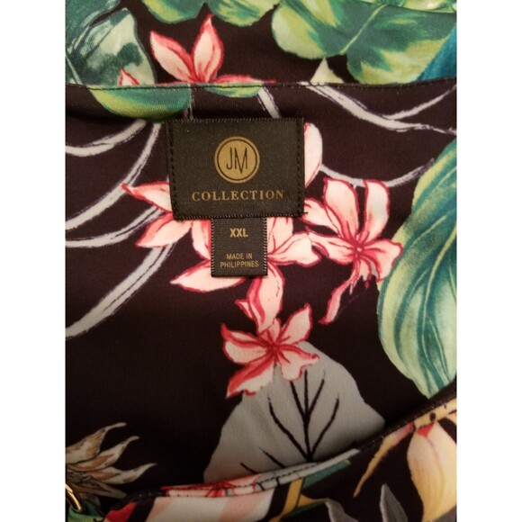 Worthington Women's Tunic Top Size XXL Tropical Multicolor Metal Neckline Accent - Picture 4 of 6